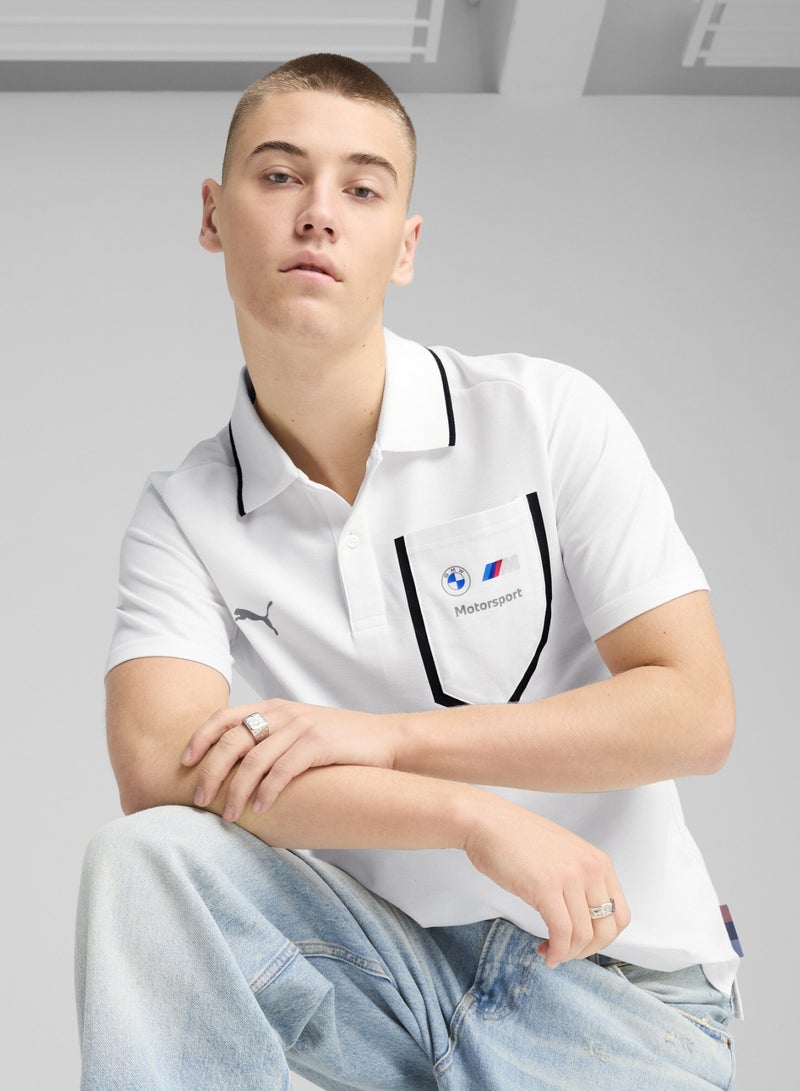 PUMA BMW M Motorsport Mens White Polo Shirt - Image 1